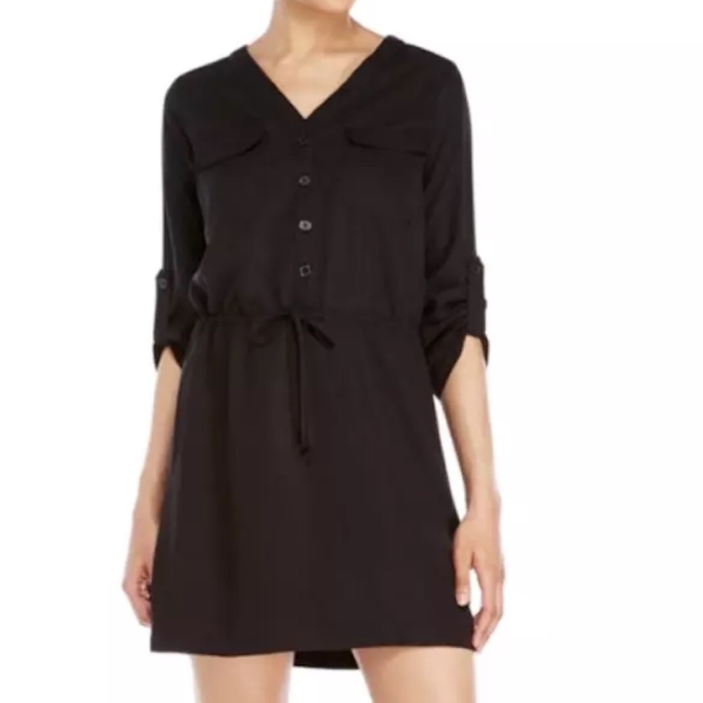 Max Studio flowy black shirt dress